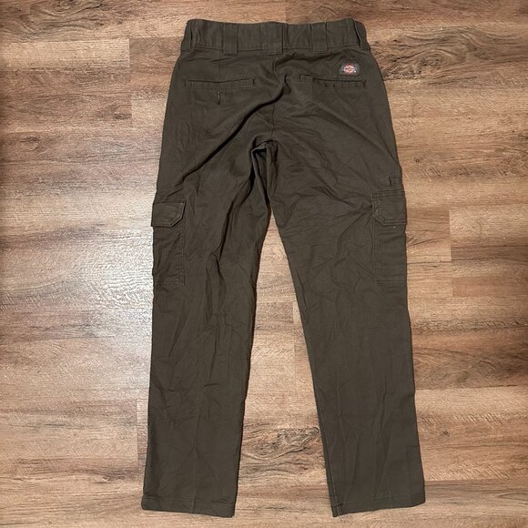 Dickies Cargos Mens 28x29 Green Khaki Flex Cotton Work Pants - Picture 2 of 5